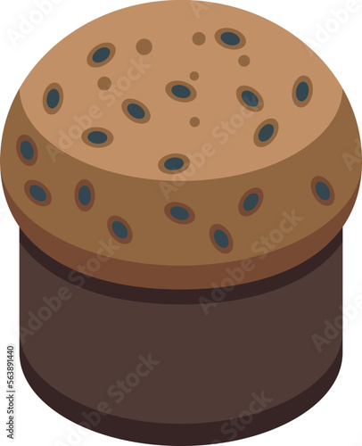 Chocolate panettone icon isometric vector. Cake bread. Sweet pastry