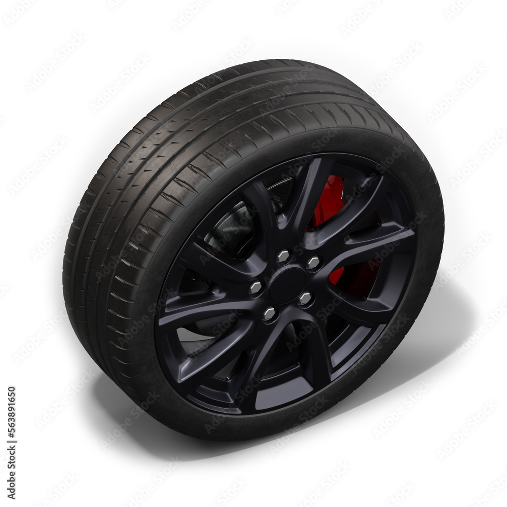 Car wheel in high resolution on a transparent background.
