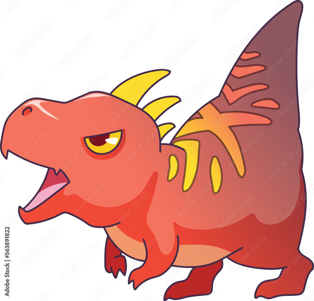 Hand drawn cute colorful dinosaur cartoon character. Hand drawn cute colorful dinosaur cartoon character.