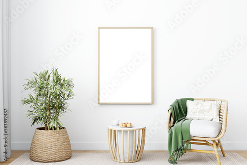 A4 frame mockup in living room
