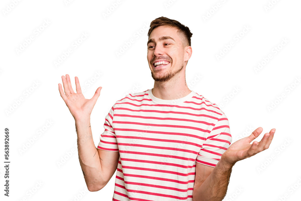 Young caucasian man cut out isolated joyful laughing a lot. Happiness concept. Young caucasian man cut out isolated joyful laughing a lot. Happiness concept.