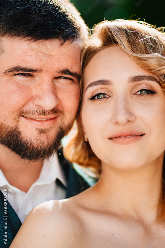 portrait of lovers and happy bride and groom. portrait of lovers and happy bride and groom.