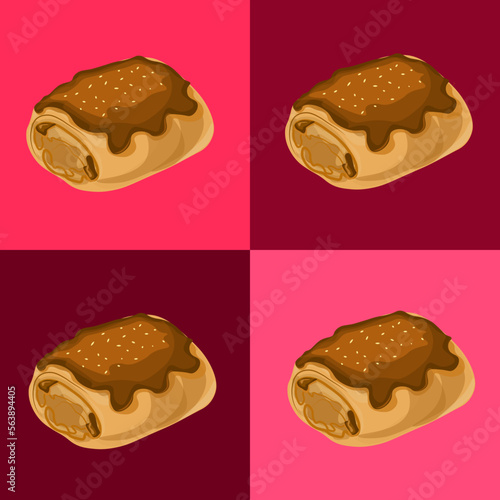 vector illustration of cake. sweet bun, illustration for a sweet shop. cake, cupcake baking, confectionery. making sweets. baking buns