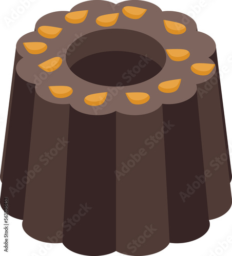 Chocolate halva icon isometric vector. Sweet halwa. Chalva food