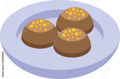 Dessert food icon isometric vector. Sweet halwa. Stamp food