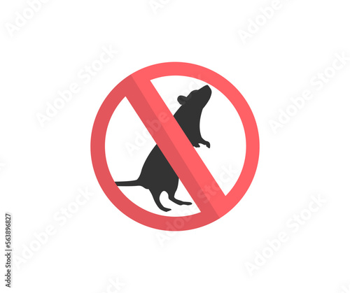Anti rat sign. Anti rodent sign. Pest control logo design. The prohibition sign of the rat. No rats icon symbol vector design and illustration.
