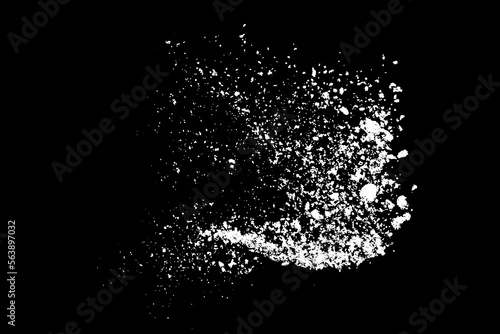  White splashes isolated on black background. Abstract vector explosion. Digitally generated image. Illustration, EPS 10.