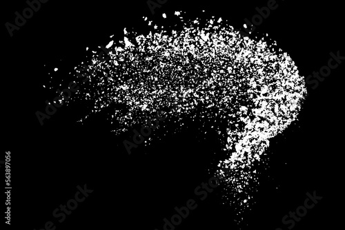  White splashes isolated on black background. Abstract vector explosion. Digitally generated image. Illustration, EPS 10.
