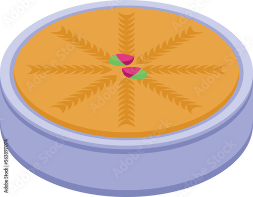 Pie halva icon isometric vector. Sweet halvah. Helva food