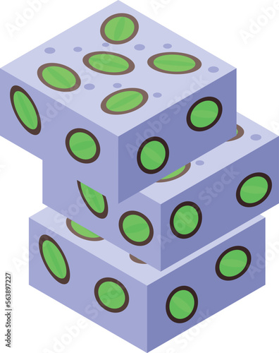 Green nut halva icon isometric vector. Restaurant food. Sweet halwa