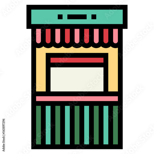 ticket office filled outline icon style