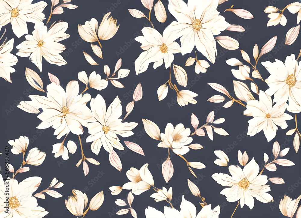 seamless floral pattern. beautiful white flower pattern. white plant backdrop. simple floral wallpaper. AI generated. pink blossoms. seamless floral pattern. beautiful white flower pattern. white plant backdrop. simple floral wallpaper. AI generated. pink blossoms.