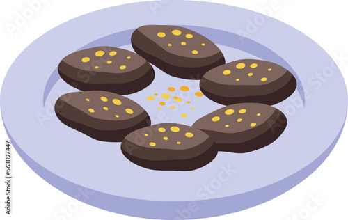 Kitchen halva icon isometric vector. Sweet halwa. Sunflower nougat