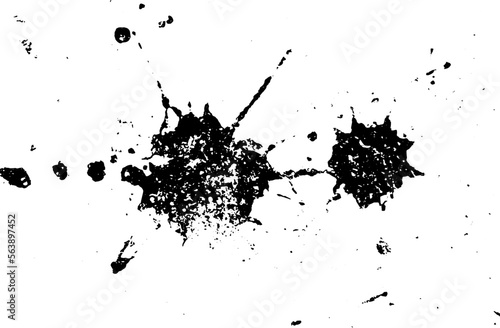 Grunge black droplet splash textured background (Vector). Use for decoration, aging or old layer