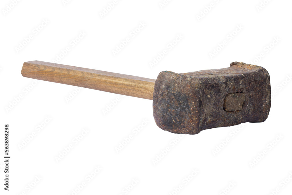 sledgehammer with wooden handle isolated from background sledgehammer with wooden handle isolated from background