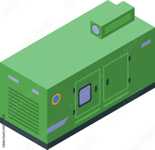 Green generator icon isometric vector. Power energy. Gas engine