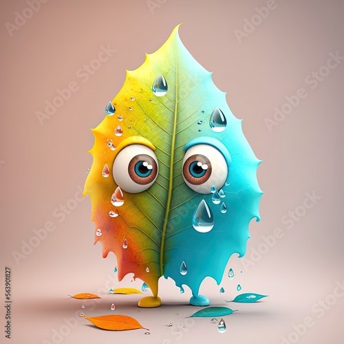 Cute Cartoon Leaf Changing ...