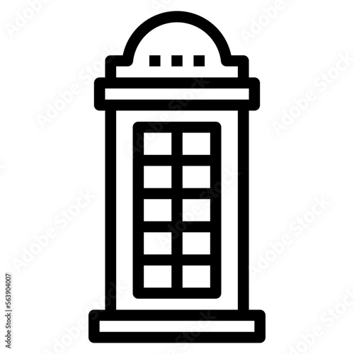 telephone box line icon style