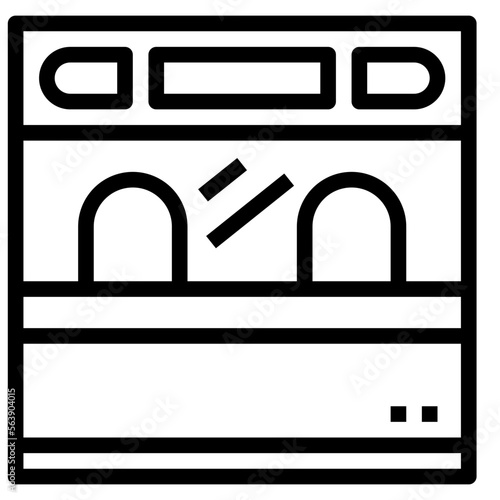 ticket office line icon style