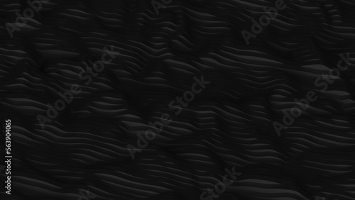 3D Futuristic Wavy stripes Geometric background Modern dark abstract texture