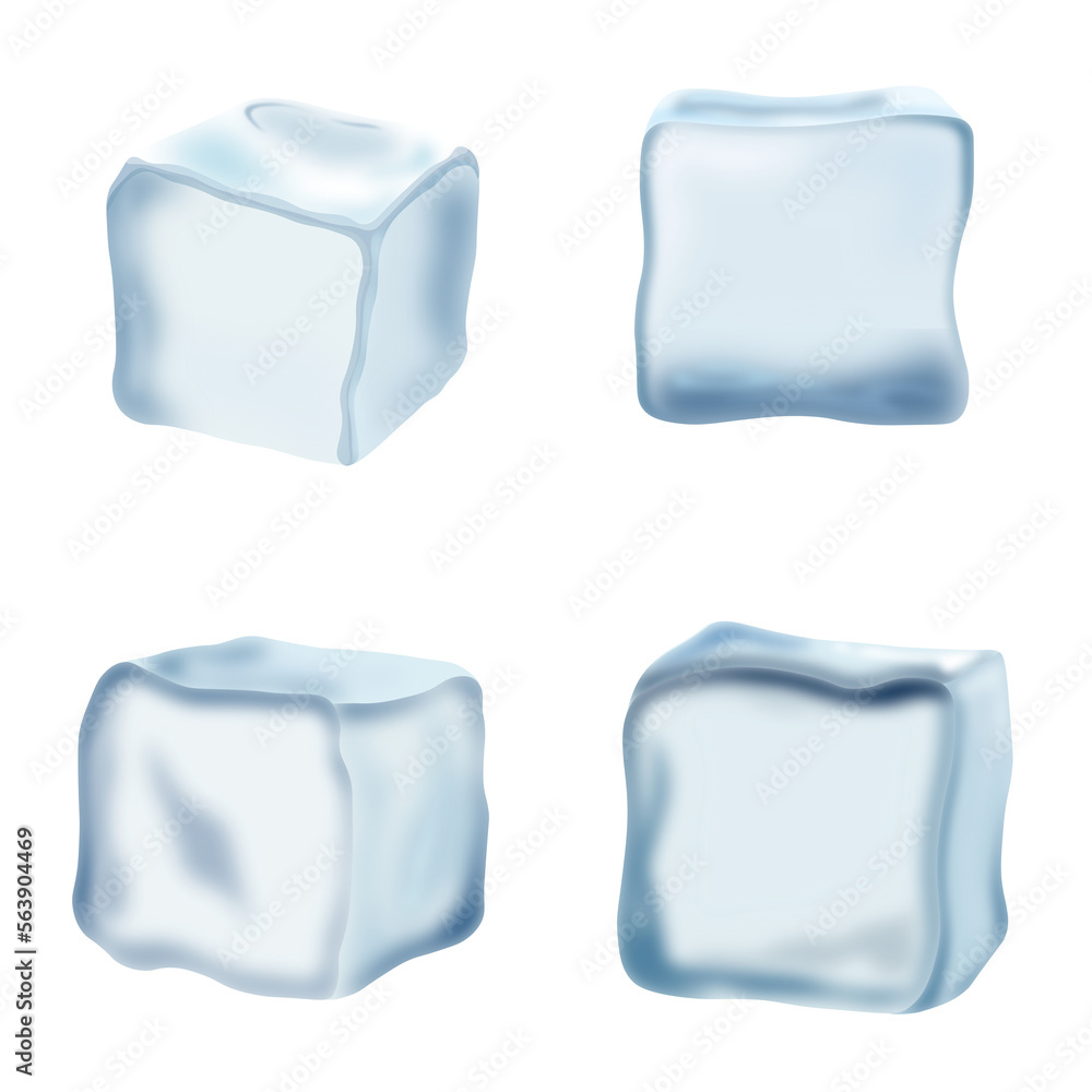 Set of PNG transparent ice cubes, Vector illustration 02 Set of PNG transparent ice cubes, Vector illustration 02