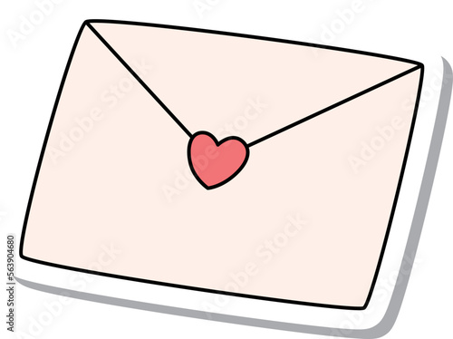 ステッカー風バレンタインイラスト ラブレター