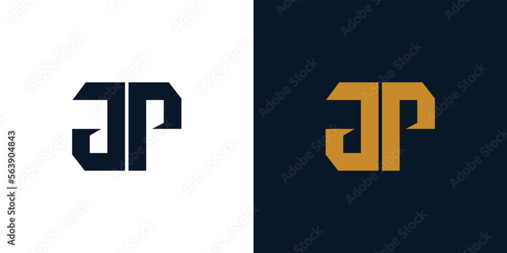 Fototapeta premium Modern and strong letter JP initials logo design