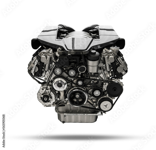 Car engine. Concept of modern car engine isolated on transparent background with shadow.
