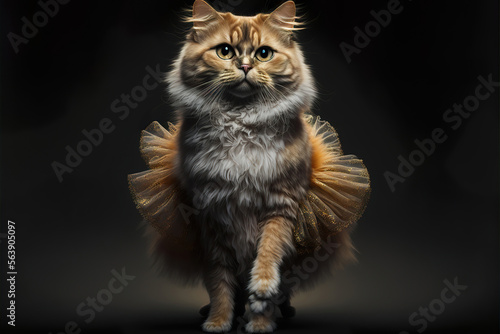 portrait of a dancing cat  generative ai