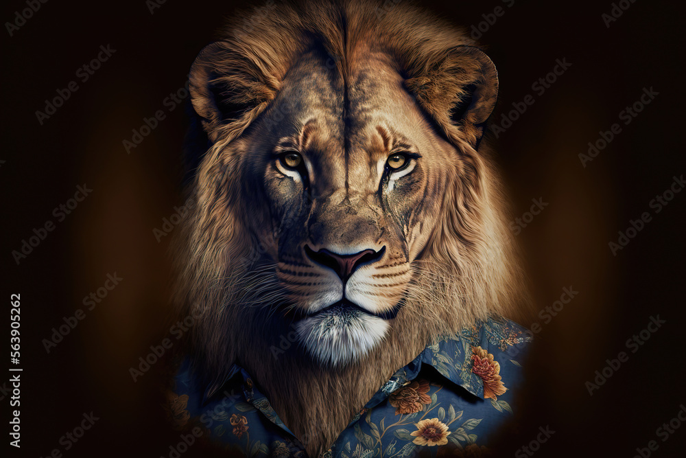 portrait of a lion, generative ai portrait of a lion, generative ai