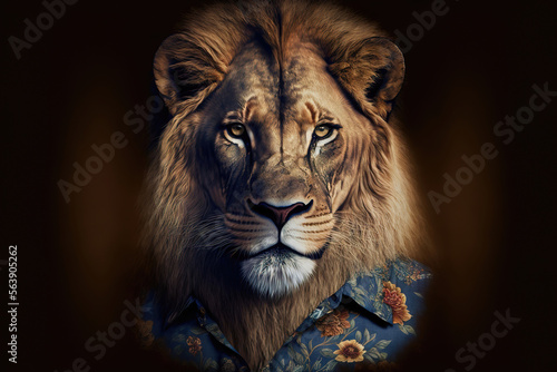portrait of a lion  generative ai