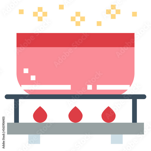 boiling flat icon style