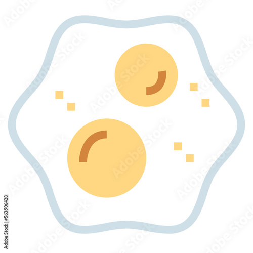 fried egg flat icon style