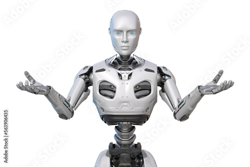 Human like robot spreading his arms