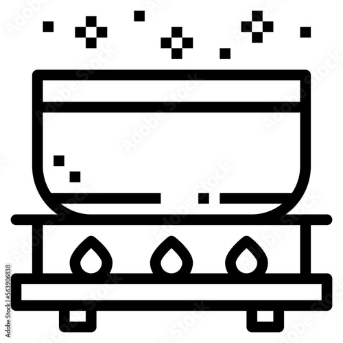 boiling line icon style