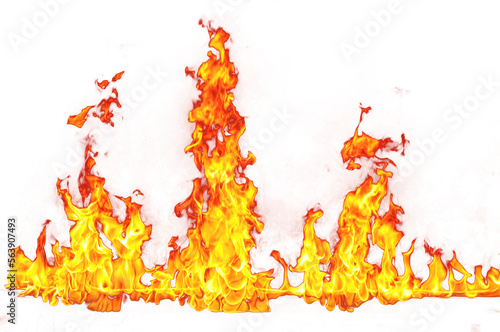 Foto realistic Flames of fire on transparent background