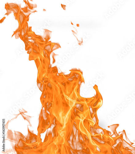 Foto realistic Flames of fire on transparent background