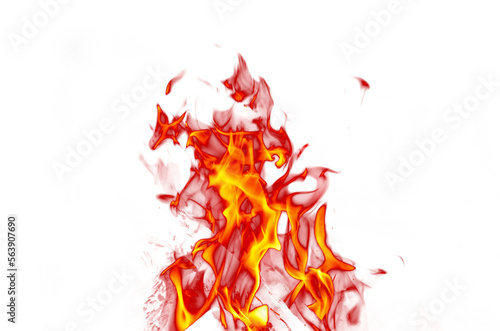realistic Flames of fire on transparent background