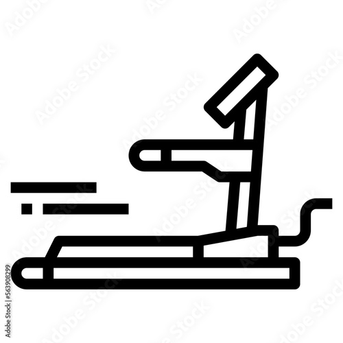treadmill line icon style
