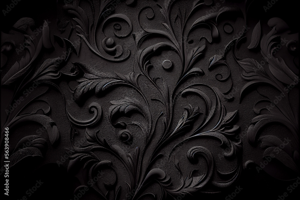 Black ornate background Black ornate background