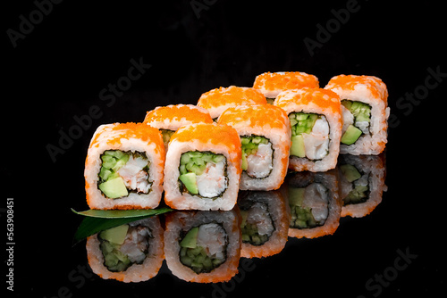 a set of Japanese California sushi rolls 