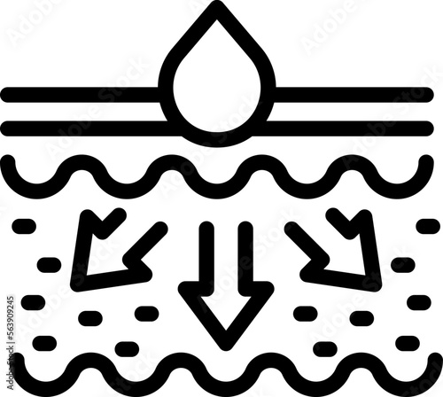 Gel drop care icon outline vector. Cell cream. Serum skin