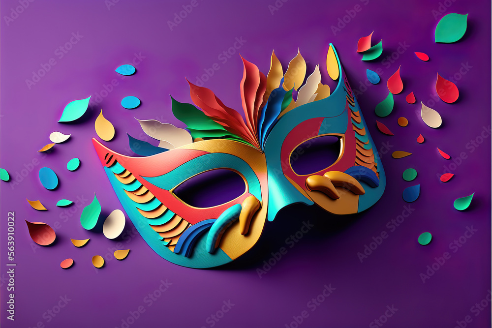 colorful venetian venice carnival mask, generative ai - obrazy, fototapety, plakaty 