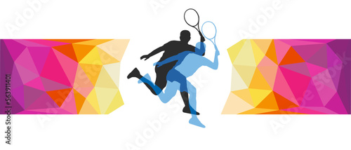 Tennis sport graphic for use as a template for flyer or for use in web design.