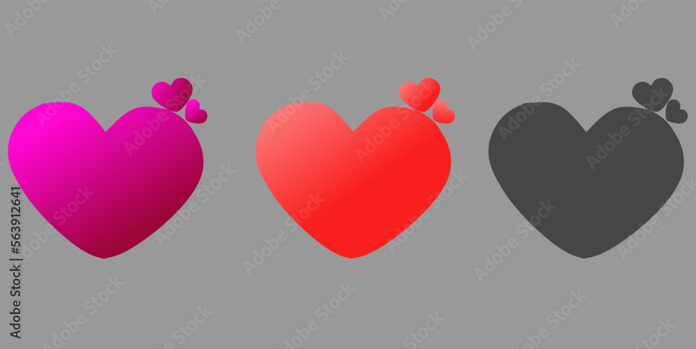 Love heart icon vector. Valentine's day romantic love symbols collection. Love concept. Design element for Valentine's day. 