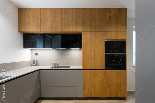 Modern kitchen with built in appliances