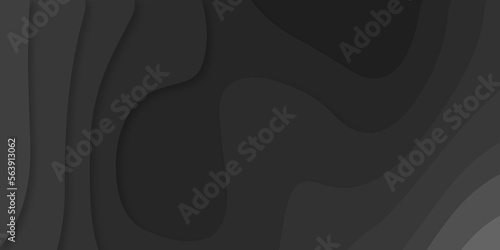 	
Abstract black Papercut banner concept. Paper carve black background for card poster brochure flyer design in lines black colors. Vector illustration. Cover layout template. Material design concept.