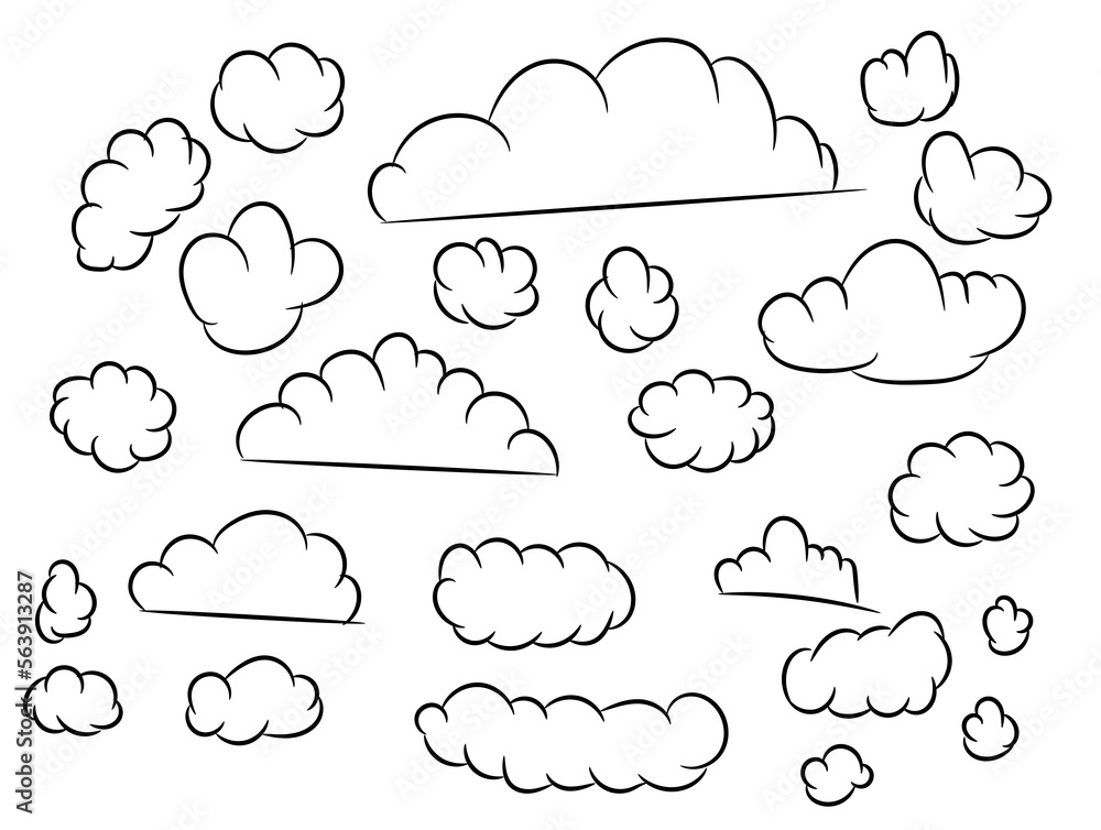 Obraz premium Hand drawing weather collection. Flat style vector illustration.