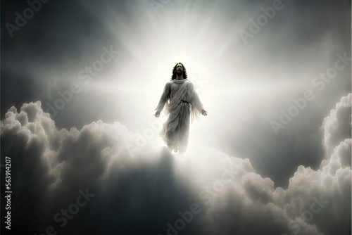 Fotótapéta resurrection of Jesus, Jesus is ascending to the heaven, generative ai
