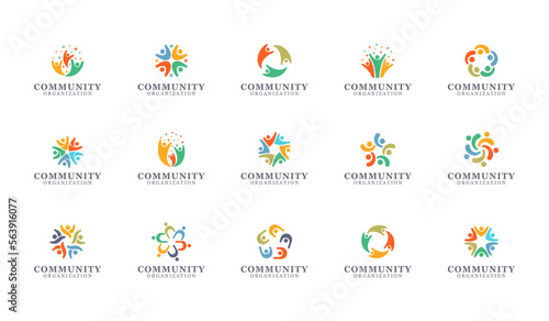 Modern creative community logo. community logo template. nonprofit organization logo template. geometric nonprofit logo template. mpodern and minimalist organization logo template